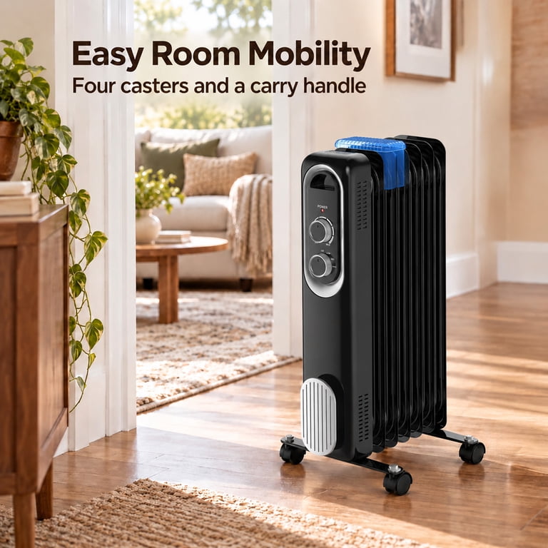 Alvantor 22-Inch Oil-Filled Radiator Heater, 1500W, 3 Settings photo 6