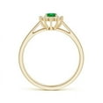 thumbnail image 2 of ANGARA Natural Princess Diana Inspired Emerald Halo Split Shank Ring in 14K Yellow Gold for Women (Size-5x4mm) | May Birthstone, Birthday, Anniversary, Jewelry Gift for Women | Natural Emerald Ring, 2 of 7