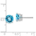 thumbnail image 4 of 14K White Gold 7mm Blue Topaz Earrings (7 X 7) Made In India xe74wbt, 4 of 5