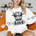 thumbnail image 6 of ersvoioy Womens Cow Print Sweatshirt Crewneck Loose Fit Long Sleeve Hoodless Pullover for Fall White XL, 6 of 6