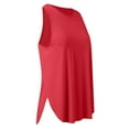 thumbnail image 5 of MIXUE Boho Tops For Women Summer Solid Color Round Neck Sleeveless Elastic Yoga Sports Vest Pullover Shirts For Women T-shirts Streetwear,Red,L, 5 of 8