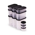 thumbnail image 1 of SOPL-OLIVEWARE Modular Storage Containers with Airtight Lid, BPA Free, For Pulses, Rice, Dal & Atta, Set of 12 (3x1800ml, 3x1200ml, 3x600ml & 3x180ml) - Black, Plastic, 1 of 5