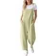 thumbnail image 4 of Cmfcve Women's Casual Jumpsuits V Neck Sleeveless Harem Pants Stretchy Adjustable Strap Overalls with Pockets, 4 of 6
