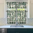 thumbnail image 3 of Green Cactus Themed Kitchen Curtains, 3PCS Set Polyester Valance and Tiers 27.5x36in, Botanical Succulent Window Treatment for Spring, Summer, or Mexican Decor, 3 of 6