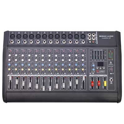 Seismic Audio - LandSlide-12P - 12 Channel DSP Professional Powered Mixer -