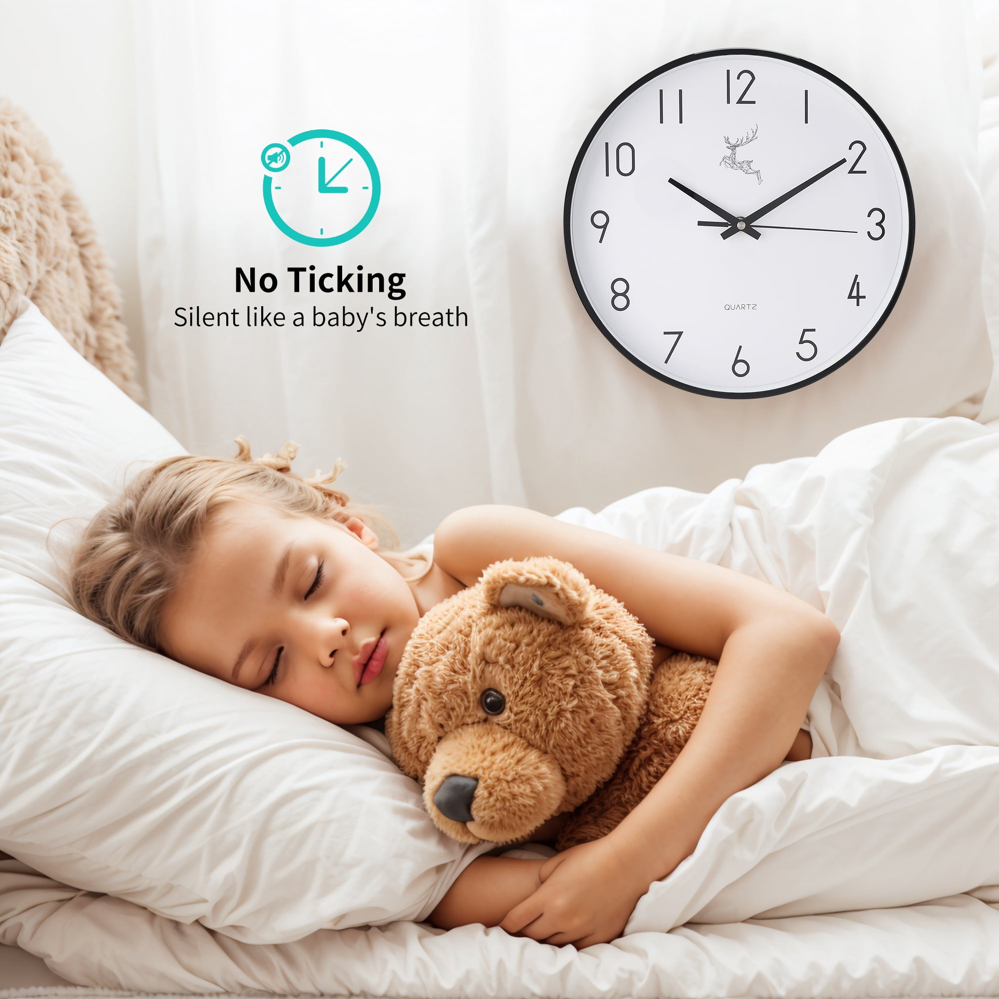 Unique Bargains Silent Non Ticking Battery Operated Wall Clock Gold Butterfly 12 Inch