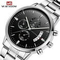 thumbnail image 5 of Vava Voom men stainless steel watches classic business Black Clock man 3Bar waterproof calendar quartz luxury mens wristattch free shipping, 5 of 10