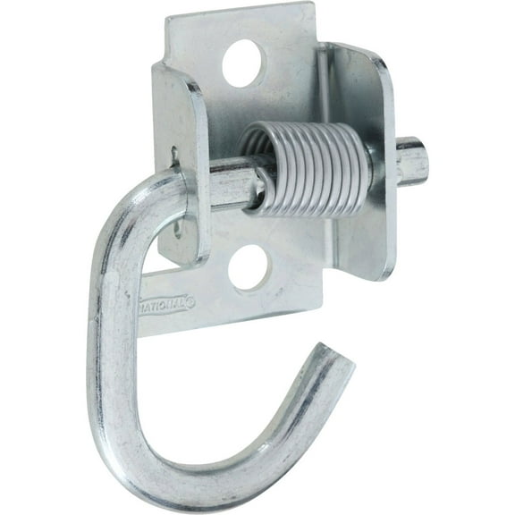 National Hardware Spring Rope Hook Zinc - Zinc Finish - 1 Piece, Gray, Steel