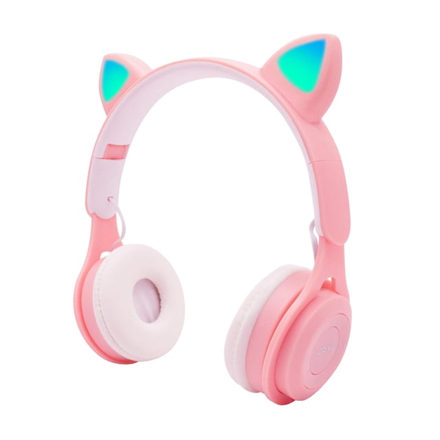 Auriculares inalámbricos, auriculares plegables con micrófono - Rosa