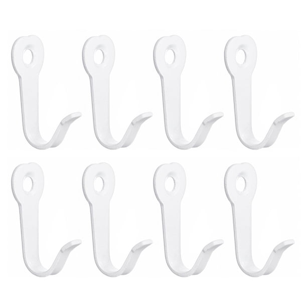 Ganchos de pared, 8 piezas de gancho de ropa montado en la pared de aleación de zinc de un solo gancho, ganchos para colgar toallas, abrigos, mochilas (blanco)