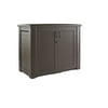 Rubbermaid Patio Chic Outdoor Resin Storage Cabinet, 123 Gallons, Dark Teak