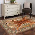 thumbnail image 5 of Tiger Retro Kitchen Runner Rug 2.7x5 Washable Runners for Hallway Non Slip Orange Boho Animal Ethnic Tribal Floral Large Area Rug Indoor Floor Carpet for Bathroom Laundry Entryway Bedroom Living Room, 5 of 9