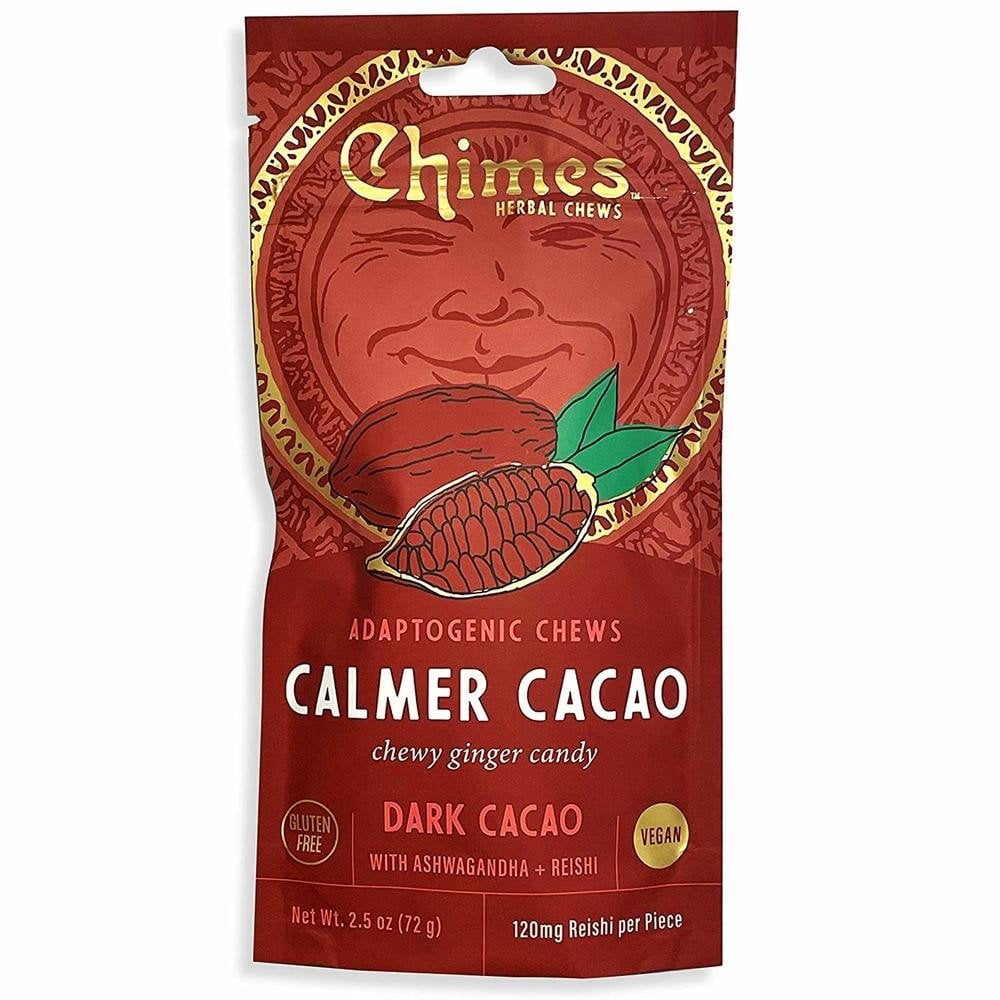 Chimes Calmer Cacao Adaptogen Ginger Chews Candy with Ashwagandha