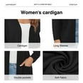 thumbnail image 4 of Uvplove Women's Long Sleeve Open Front Knit Cardigan Sweater with Pockets Black-XL,S-2XL, 4 of 12