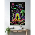 thumbnail image 2 of Blacklight Alien Abduction Poster Wall Art, Modern Wall Decor For Living Room Bedroom, 8x12 UNFRAMED, 2 of 3