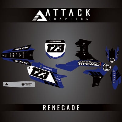 Attack Graphics Custom Renegade Complete Bike Restyle Graphics Kit Compatible with Cycra Powerflow Body Kit for Yamaha YZ450FX 2021