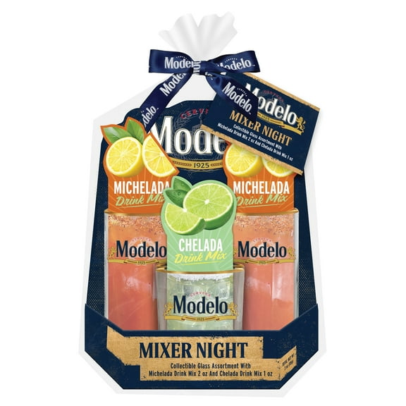 Modelo Mixer Night Gift Set with Collectible Glassware and Seasoning Mixes