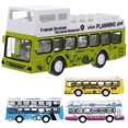 thumbnail image 1 of 4pcs Kids Bus Toy Bus Model Pulling Back Car Toy Simulation Bus Toy Gift 1:60, 1 of 2