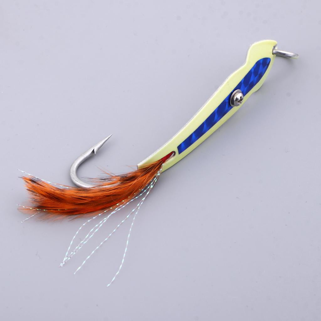 Metal Feathers Fishing Lure Mackerel Baits Rigs Hook Sea Fishing