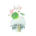 thumbnail image 4 of Accesorios de interior de flores de cristal Adornos para coche Artesanía Flores de cristal Loto de peluche, 4 of 9