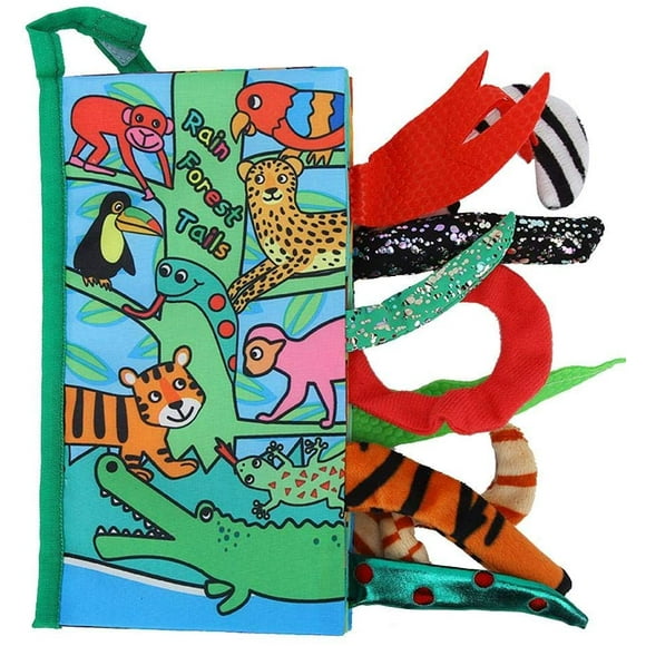 Soft Cloth Senses 3D Tail Ripstop Book Animal Tail Cloth Toys (Rainforest)
