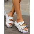 thumbnail image 3 of Women‘s European And American Style Solid Color Wedge Platform Sandals With Thick Sole And French Style Rubber Bottom Flip-Flops  Decorated With Metal Hardware Buckles And Stripes On The, 3 of 6
