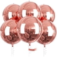 thumbnail image 1 of Globos de oro rosa, 6 piezas de decoraciones de cumpleaños de oro rosa, globos gigantes de aluminio 4D de 18 pulgadas, globos grandes de Mylar para despedidas de soltera, 1 of 4