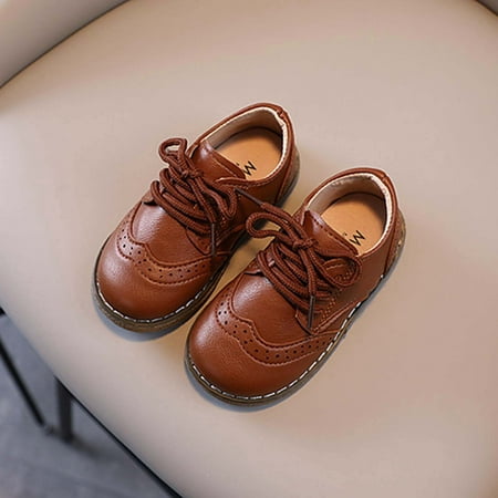 

TRIHIY Toddler Baby Girls Boys Casual Lace-up Leather Peas Shoes