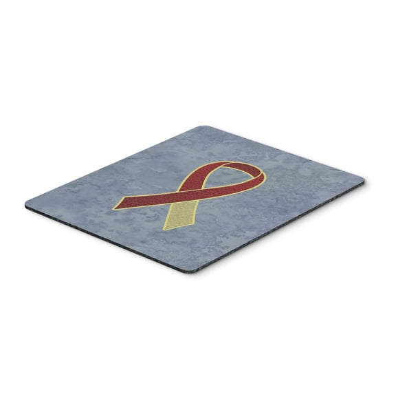 Burgundy and Ivory Ribbon for Head and Neck Cancer Awareness Mouse Pad Hot Pad or Trivet