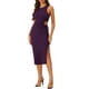 thumbnail image 1 of Vestido de corte para mujer INSPIRE CHIC, vestido maxi sin mangas de punto acanalado con cuello redondo y abertura lateral, color púrpura oscuro, 1 of 6