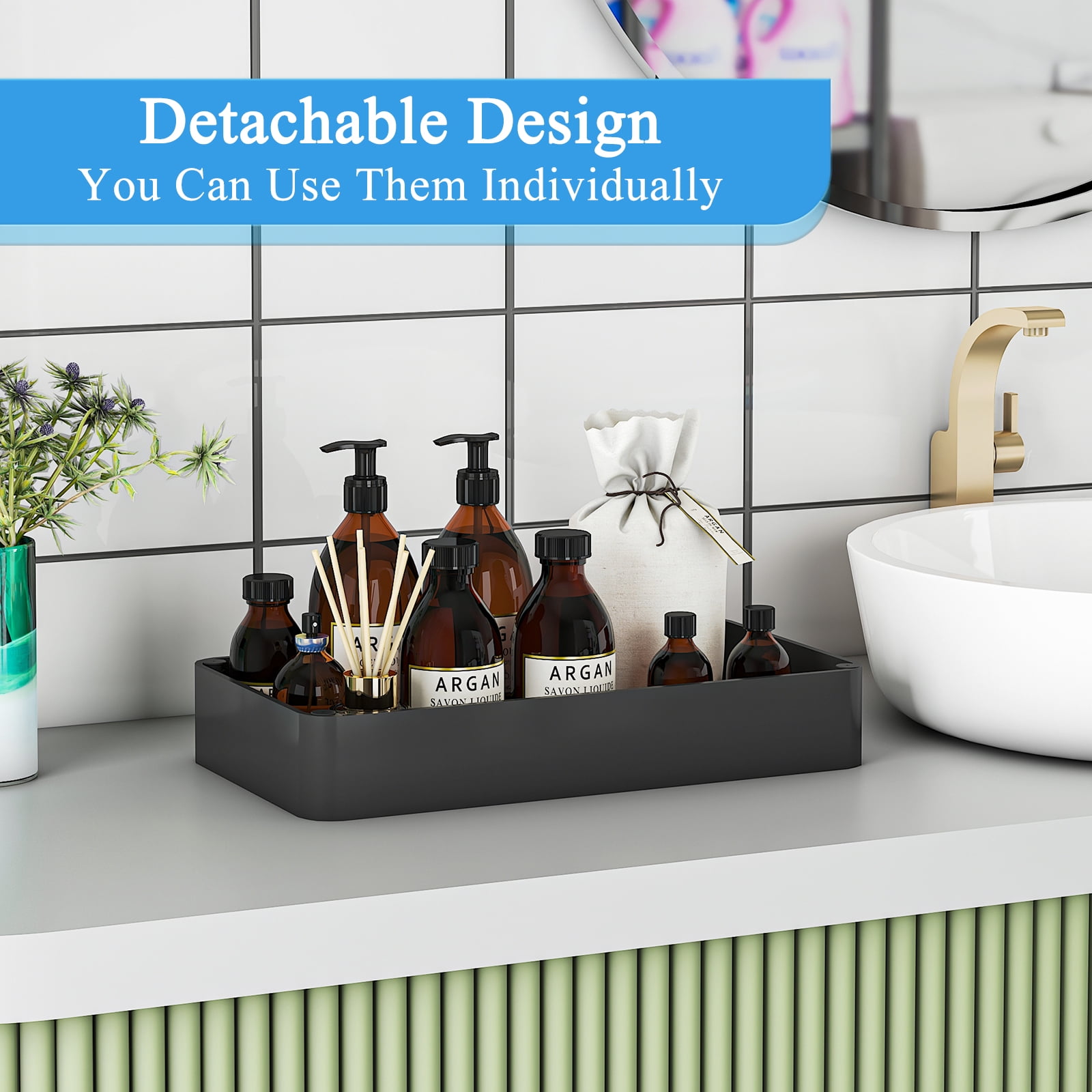 Wisdom Star 2-Pack Under Sink Organizer Set, Slide Out Locking Cabinet with Hooks, 15.75"*8.58"*13.18", Black