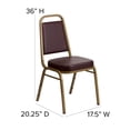 thumbnail image 4 of Bowery Hill Vinyl/Metal Trapezoid Back Banquet Stacking Chair in Brown, 4 of 9