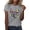 Grey, variant on Crew Neck T Shirts For Women Butterfly Print Fashion Short Sleeve Casual Tops Summer Blouses