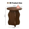 thumbnail image 4 of PHOYAL Round Small End Tables for Living Room with Wave Base, Side Table for Bedroom Small Space, Walnut, 4 of 7