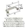 thumbnail image 5 of Amerock Collet 3 inch (76mm) Center-to-Center Satin Nickel Cabinet Pull, 5 of 6
