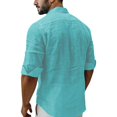 thumbnail image 5 of Men's Long Sleeve Shirt V Neck Casual Button Down Blouse Solid Color Loose Tops Comfy Lightweight Tee, 5 of 6