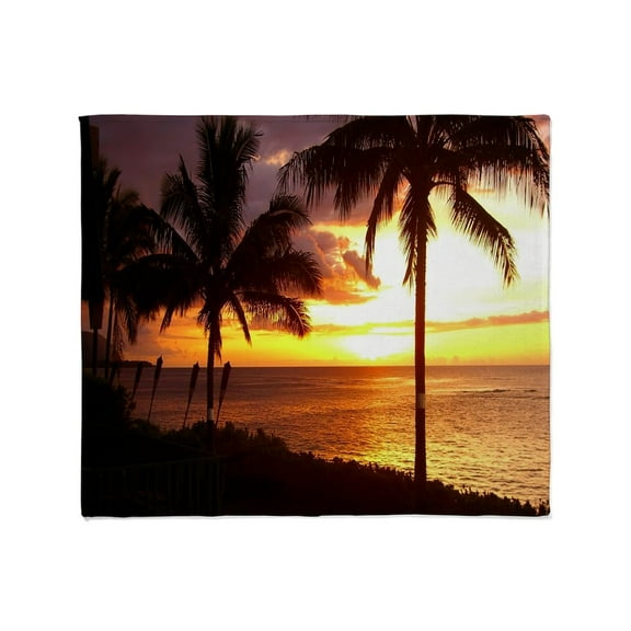 CafePress - Hawaii Sunset Beaches Throw Blanket - Soft Fleece Throw Blanket, 50"x60" for All Ages