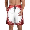 thumbnail image 2 of Uemuo Winter Christmas Snowflake Pattern Men's Swim Trunks Hawaiian Beach Bathing Suit Swimsuits Beach Quick-Dry Shorts with Pockets-X-Large, 2 of 9