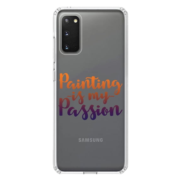 DistinctInk Clear Shockproof Hybrid Case for Galaxy S20 PLUS / 5G (6.7" Screen) - TPU Bumper Acrylic Back Tempered Glass Screen Protector - Painting is My Passion