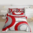 thumbnail image 2 of Homewish Abstract Stripes Boy Girl 3 Pieces Queen Comforter Set,Geometric Circle Ultra Soft Bedding Sets,Vintage Aesthetic Bedding Comforter Set Breathable,Breathable Home Decor,Reversible, 2 of 8
