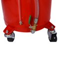Waste Oil Drain Tank with Wheels, 18 Gallon Red Steel Fluid Evacuation ...