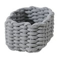 thumbnail image 2 of Rope Storage Basket Organizer | Solid Color Foldable Desktop Bin for Cosmetics, Remote, Accessories, Jewelry, Clothes | Reinforced Stitching | 7"x5.1"x5.1" | Set of 1, 2 of 6
