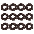 thumbnail image 5 of Pack of 12 Cotton Hair Scrunchies Single Jersey Solid Color Ponytail Holders Hair Ties for Girl (Black), 5 of 10