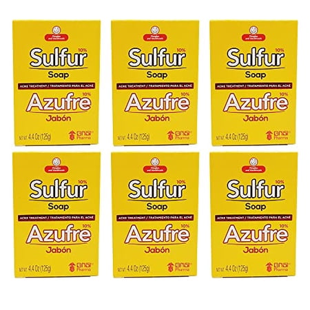 Grisi Sulfur Soap for Acne - 4.4 ounce (Pack of 6)
