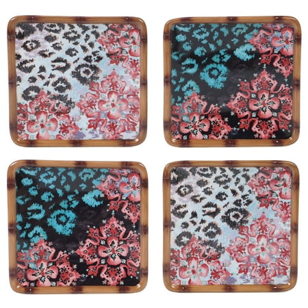 Exotic Jungle Set of 4 Canape Plates (2) asst.