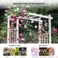 thumbnail image 3 of Ktaxon PVC Garden Arch 7Ft Garden Arch Arbor w/ Door,Fence for Outdoor Patio Wedding Entrances, 3 of 7