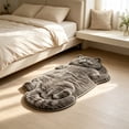 thumbnail image 6 of Adorable Cat Shaped Polyester Bath Rug Washable Absorbent Non Slip Floor Mat Cute Pet Lover Home Decor Gift,A, 6 of 6