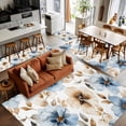 thumbnail image 5 of 2.7x5 Area Rugs, Blue Brown Spring Floral Non-Skid Rubber Backing Large Rectangle Rugs - Living Room Bedroom Home Office, Summer Botanical Watercolor Indoor Floor Mat Carpets Washable Rug, 5 of 9