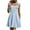 Light Blue, variant on Lmnyox Summer Square Neck Midi Dress Ruffle Sleeveless Cocktail Dress Casual Flowy A Line Dress