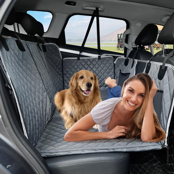 ANOSOSPECIAL Back Seat Extender for Dog,Waterproof Hard Bottom Dog Car Seat Cover for Back Seat Protector,Foldable Camping Pet Hammock Bed,Easy Clean